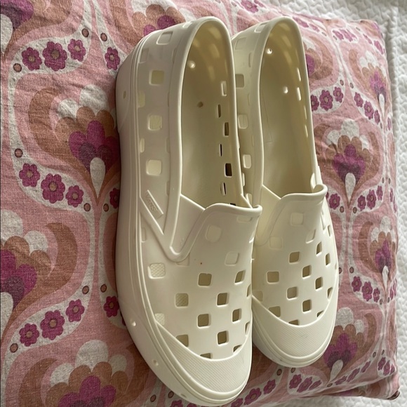 Vans White Slip-On Sneakers Perforated Design - Picture 7 of 10